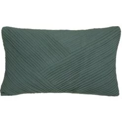 Atmosphera - Coussin Déhoussable En Coton Plissé Vert 30 X 50 Cm - Vert