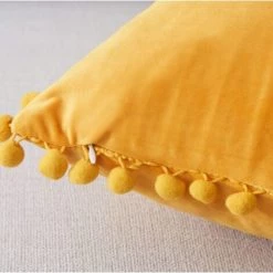 TRIOMPHE Couvercle De Coussin De Velours De 2 Pièces Perle De 2 Pièces, Couvercle D'oreiller Super Doux, Coussin De Cabine De Cheveux REINARBIGE, Canapé Salon Couvercle à La Maison (jaune Foncé) (45 * 45 Cm) -France Coussin et housse de coussin Soldes Boutique 32852684 4