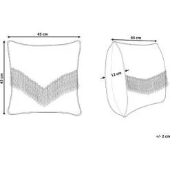 BELIANI Coussin Décoratif En Tissu Beige 45x12cm - Beige -France Coussin et housse de coussin Soldes Boutique 32996879 3