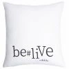 RIDEAUDISCOUNT Housse De Coussin 40 X 40 Cm Déhoussable Imprimée Wording Be Live Blanc - Blanc