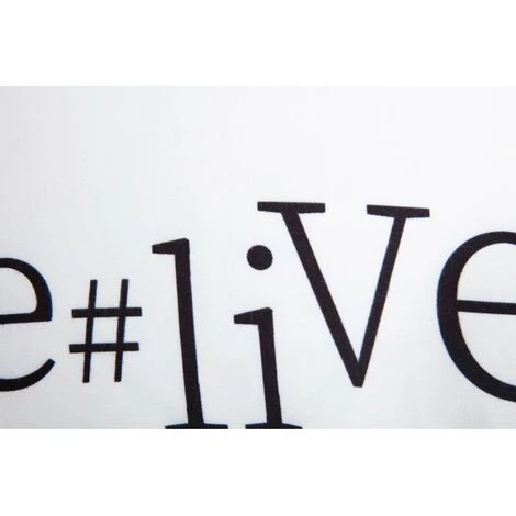 RIDEAUDISCOUNT Housse De Coussin 40 X 40 Cm Déhoussable Imprimée Wording Be Live Blanc - Blanc 4 RIDEAUDISCOUNT Housse De Coussin 40 X 40 Cm Déhoussable Imprimée Wording Be Live Blanc - Blanc – Image 4