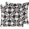 BELIANI Lot De 2 Coussin Décoratifs En Tissu Noir 45x12cm - Noir