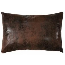 THEDECOFACTORY HAVANE - Coussin Déhoussable Aspect Cuir Marron 60x40 - Marron