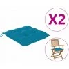 ASUPERMALL Coussins De Chaise 2 Pcs Bleu Clair 40x40x7 Cm Tissu