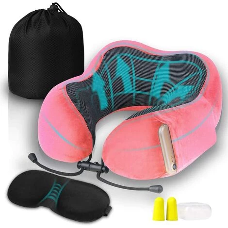 BEARSU Oreiller De Voyage, Coussin De Voyage En Forme U De Mousse De Mémoire Avec Bouchons D'oreilles Et Masque Parfaits Pour Avions, Voitures, Famille Et Bureaux, Etc. 1 BEARSU Oreiller De Voyage, Coussin De Voyage En Forme U De Mousse De Mémoire Avec Bouchons D'oreilles Et Masque Parfaits Pour Avions, Voitures, Famille Et Bureaux, Etc.