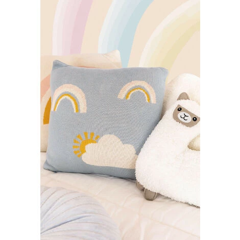Coussin Carré En Coton (35x35 Cm) Ellie Kids SKLUM Coton - Bleu Ciel 2 Coussin Carré En Coton (35x35 Cm) Ellie Kids SKLUM Coton - Bleu Ciel – Image 2