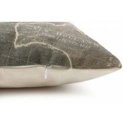 RIDEAUDISCOUNT Housse De Coussin 30 X 50 Cm Déhoussable Polycoton Recyclé Imprimé Used Carte Monde Naturel Marron - Brun -France Coussin et housse de coussin Soldes Boutique 33488504 5