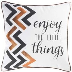 Paris Prix - Housse De Coussin "little Things Des Places" 40x40cm Blanc