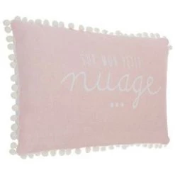 ATMOSPHERA FOR KIDS Coussin Déco à Pompons "Nuage" 30x50cm Rose