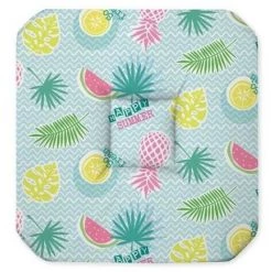 Paris Prix - Galette De Chaise "happy Summer" 36x36cm Multicolore