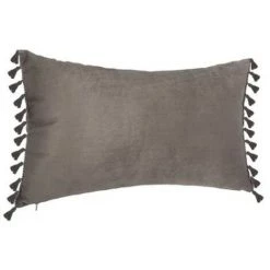 ATMOSPHERA, CRŽATEUR D'INTŽRIEUR Coussin Déco à Pompons "Ocea" 30x50cm Gris