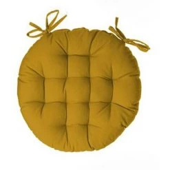 ATMOSPHERA, CRŽATEUR D'INTŽRIEUR Galette De Chaise Ronde "Leana" 38cm Ocre