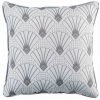 Paris Prix - Coussin Passepoil "art Déco Chic" 40x40cm Blanc & Gris
