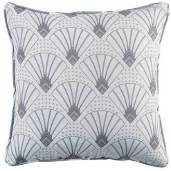 Paris Prix - Coussin Passepoil "art Déco Chic" 40x40cm Blanc & Gris