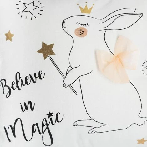 ATMOSPHERA FOR KIDS Coussin Déco Pour Enfant "Tutu Lapin" 38cm Blanc 2 ATMOSPHERA FOR KIDS Coussin Déco Pour Enfant "Tutu Lapin" 38cm Blanc – Image 2