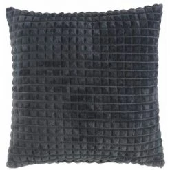 Paris Prix - Coussin Déco En Flanelle "quincy" 40x40cm Anthracite