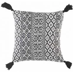 Paris Prix - Coussin Déhoussable "scenarel" 40x40cm Noir & Blanc