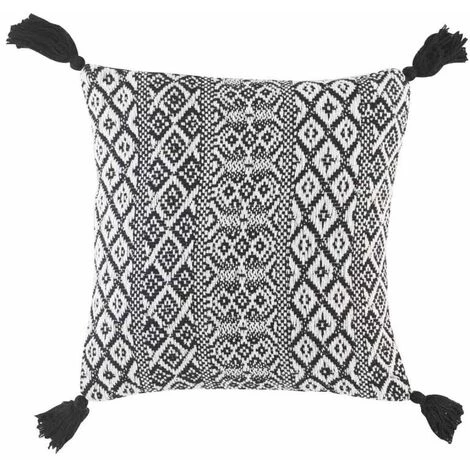 Paris Prix - Coussin Déhoussable "scenarel" 40x40cm Noir & Blanc 1 Paris Prix - Coussin Déhoussable "scenarel" 40x40cm Noir & Blanc
