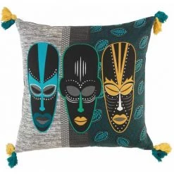 Paris Prix - Coussin Déhoussable "totem" 45x45cm Multicolore