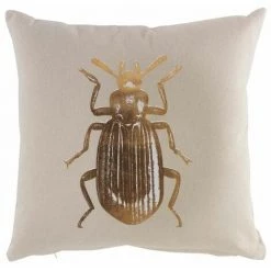 Paris Prix - Coussin Déhoussable "scarabor" 45x45cm Beige