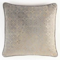 Paris Prix - Coussin Déco Déhoussable "tolara" 45x45cm Gris & Or