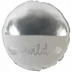 Paris Prix - Coussin Déco Rond "wild" 40cm Argent