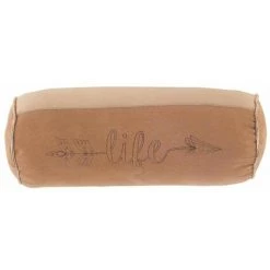 Paris Prix - Coussin Boudin Déco "life" 40cm Marron