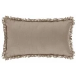 ATMOSPHERA, CRŽATEUR D'INTŽRIEUR Coussin Déhoussable Franges "Fringe" 30x50cm Lin