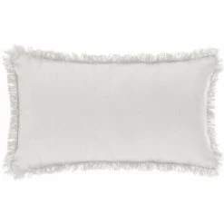 ATMOSPHERA, CRŽATEUR D'INTŽRIEUR Coussin Déhoussable Franges "Fringe" 30x50cm Ivoire