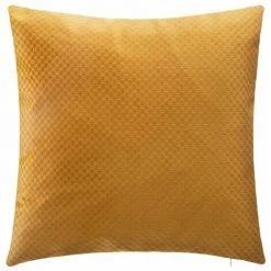 ATMOSPHERA, CRŽATEUR D'INTŽRIEUR Coussin Déhoussable Velours "Bulle" 45x45cm Ocre