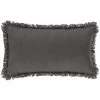 ATMOSPHERA, CRATEUR D'INTRIEUR Coussin Déhoussable Franges "Fringe" 30x50cm Gris Foncé