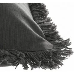 ATMOSPHERA, CRŽATEUR D'INTŽRIEUR Coussin Déhoussable Franges "Fringe" 30x50cm Gris Foncé -France Coussin et housse de coussin Soldes Boutique 33662383 4