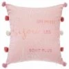 ATMOSPHERA FOR KIDS Coussin à Pompons Enfant "Broderie" 40x40cm Rose