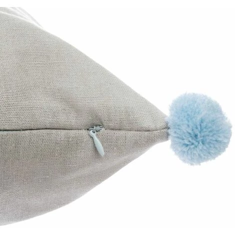 ATMOSPHERA FOR KIDS Coussin à Pompons Enfant "Broderie" 40x40cm Gris 3 ATMOSPHERA FOR KIDS Coussin à Pompons Enfant "Broderie" 40x40cm Gris – Image 3