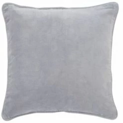 Paris Prix - Coussin Déco "ourlet" 45x45cm Blanc & Gris