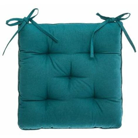 ATMOSPHERA, CRATEUR D'INTRIEUR Galette De Chaise En Velours "Zada" 38x38cm Bleu 2 ATMOSPHERA, CRATEUR D'INTRIEUR Galette De Chaise En Velours "Zada" 38x38cm Bleu – Image 2