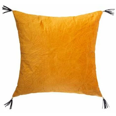 ATMOSPHERA, CRATEUR D'INTRIEUR Coussin Déco En Velours "Sti" 40x40cm Ocre 1 ATMOSPHERA, CRATEUR D'INTRIEUR Coussin Déco En Velours "Sti" 40x40cm Ocre