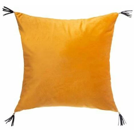 ATMOSPHERA, CRATEUR D'INTRIEUR Coussin Déco En Velours "Sti" 40x40cm Ocre 2 ATMOSPHERA, CRATEUR D'INTRIEUR Coussin Déco En Velours "Sti" 40x40cm Ocre – Image 2