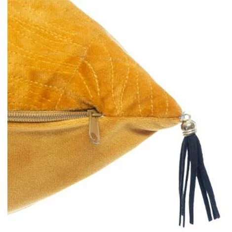 ATMOSPHERA, CRATEUR D'INTRIEUR Coussin Déco En Velours "Sti" 40x40cm Ocre 3 ATMOSPHERA, CRATEUR D'INTRIEUR Coussin Déco En Velours "Sti" 40x40cm Ocre – Image 3