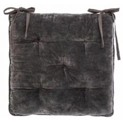 ATMOSPHERA, CRŽATEUR D'INTŽRIEUR Galette De Chaise En Velours "Zada" 38x38cm Gris