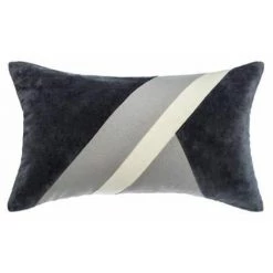 ATMOSPHERA, CRŽATEUR D'INTŽRIEUR Coussin Déco En Velours "Patch" 30x50cm Gris