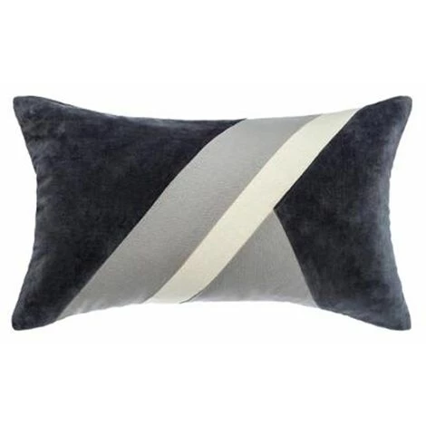 ATMOSPHERA, CRATEUR D'INTRIEUR Coussin Déco En Velours "Patch" 30x50cm Gris 1 ATMOSPHERA, CRATEUR D'INTRIEUR Coussin Déco En Velours "Patch" 30x50cm Gris