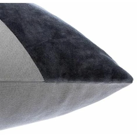 ATMOSPHERA, CRATEUR D'INTRIEUR Coussin Déco En Velours "Patch" 30x50cm Gris 4 ATMOSPHERA, CRATEUR D'INTRIEUR Coussin Déco En Velours "Patch" 30x50cm Gris – Image 4