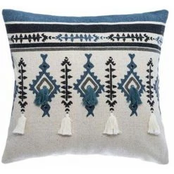 ATMOSPHERA, CRŽATEUR D'INTŽRIEUR Housse De Coussin Imprimé "Etnik" 40x40cm Bleu