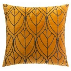 ATMOSPHERA, CRŽATEUR D'INTŽRIEUR Coussin Déco En Velours "Lur" 40x40cm Ocre