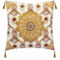 ATMOSPHERA, CRŽATEUR D'INTŽRIEUR Housse De Coussin Imprimé "Rosaca" 40x40cm Ocre