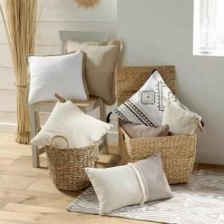 Paris Prix - Coussin Déco à Franges "chanez" 30x50cm Naturel -France Coussin et housse de coussin Soldes Boutique 33665222 3