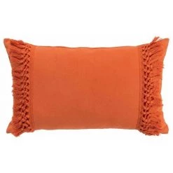 Paris Prix - Coussin Déco à Franges "salma" 30x50cm Orange