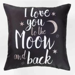 Paris Prix - Housse De Coussin "love Back" 40x40cm Noir