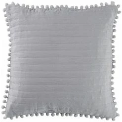 Paris Prix - Housse De Coussin "dorinette" 45x45cm Gris